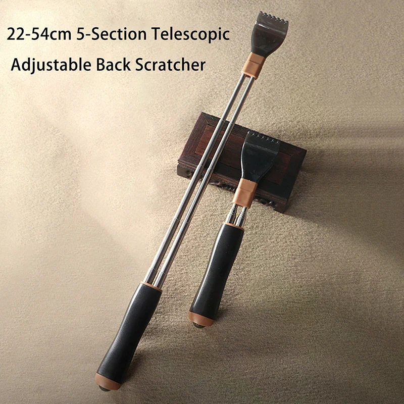 الفولاذ المقاوم للصدأ قابل للسحب هرش المحمولة تلسكوبي الظهر هرش حكة أداة تدليك قابل للتعديل مزدوج القطب خدش هدية #3