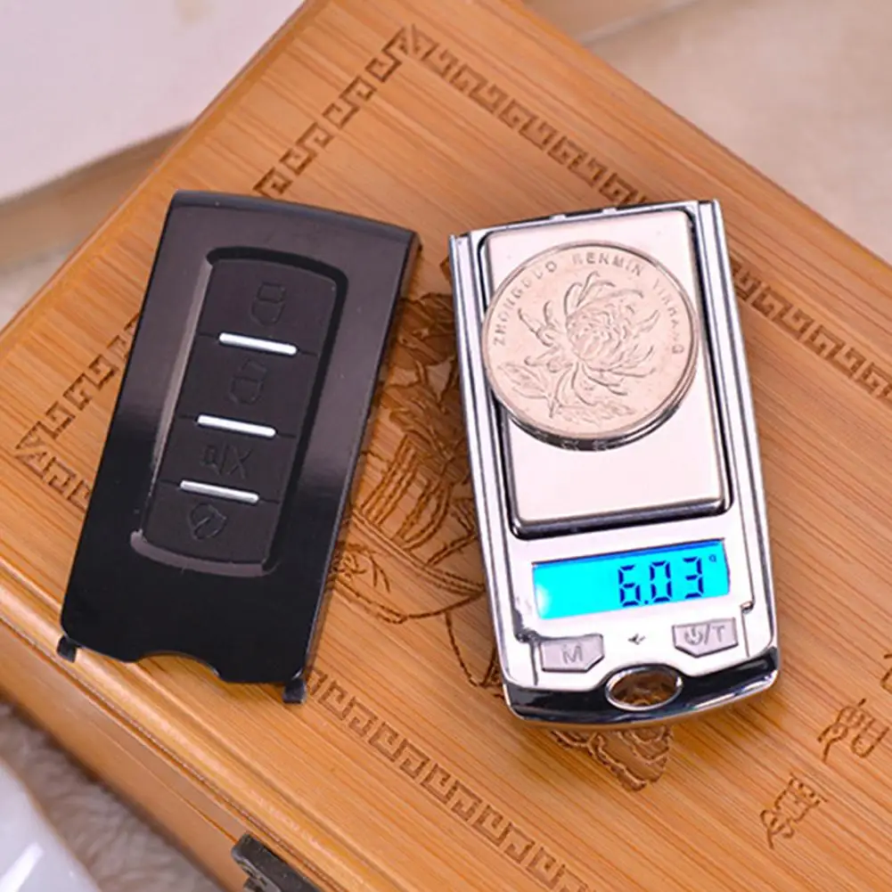 Electronic Scale Lightweight Car Key Shape Metal Accurate Digital Pocket Scale for Food