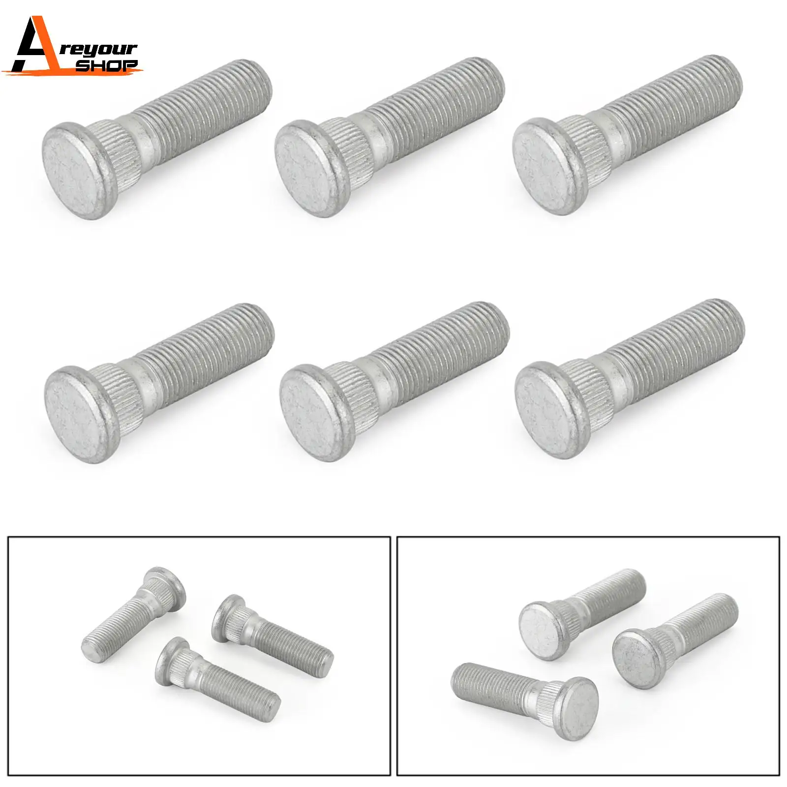 Areyourshop 6pcs Front Wheel Stud Kit Fit For Nissan Patrol GQ Y60 GU Y61 MQ For Ford Maverick 40222C6000 Car Auto Parts