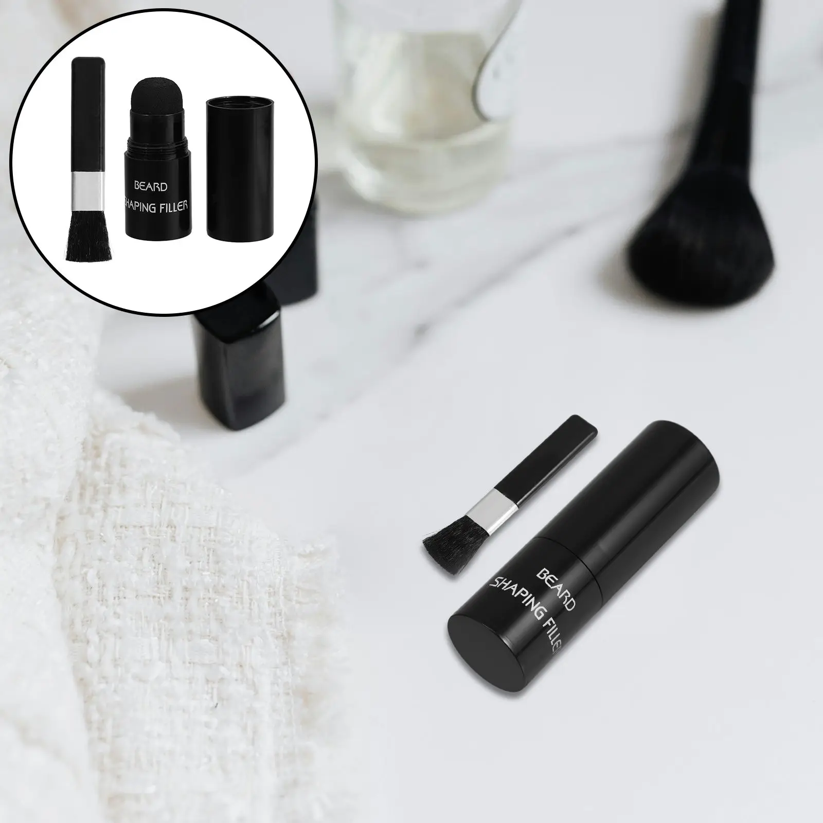 

Beard Filling Cream Guide Shaping Tool Dense Black Artificial for Men Man