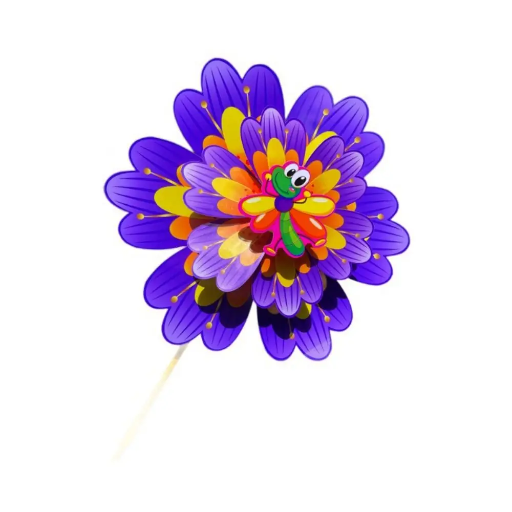 

Multistyles Six Leaf Petal Large Windmill Colorful Traditional PVC Rotating Wind Spinner Diameter 38cm Cartoon