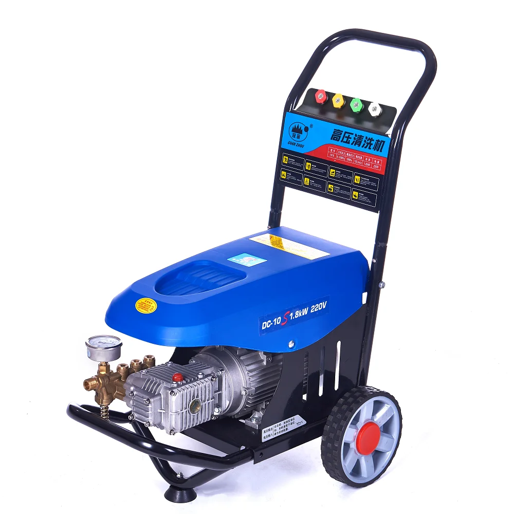 

GZ 1010 1.8kw 10L / min 100bar Mobile Electric High Pressure Car Washing Machine Household High Pressure Water Jet Cleaner