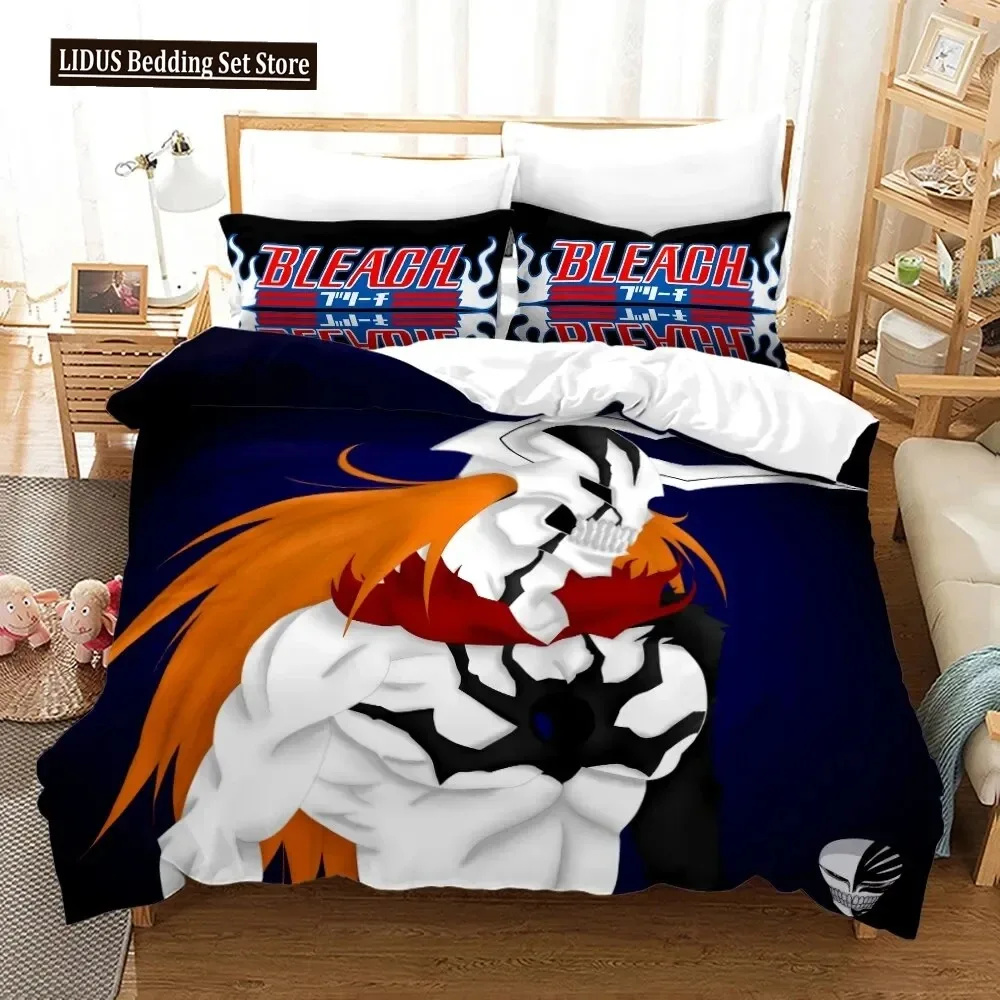 Anime Bleach Kurosaki Ichigo Bedding Set Boys Girls Twin Queen Size Duvet Cover Pillowcase Bed Boys Adult Home Textileextile