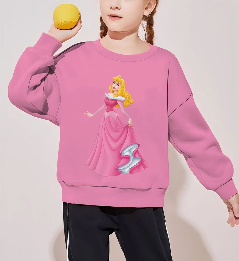 Sleeping Beauty Snow White Fantasy Print Fashion Korean Autumn Girl Pullover Long Sleeve Disney Round Neck Casual Girl Sweatshir