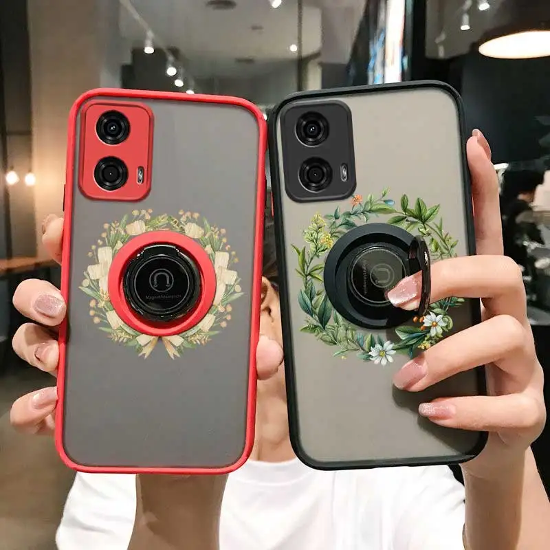 G24 Harvest Wreath Skin-feel Ring Phone Case For Motorola Moto G50 G42 G41 G34 G32 G31 G30 G22 G20 G14 G13 G10 Cover