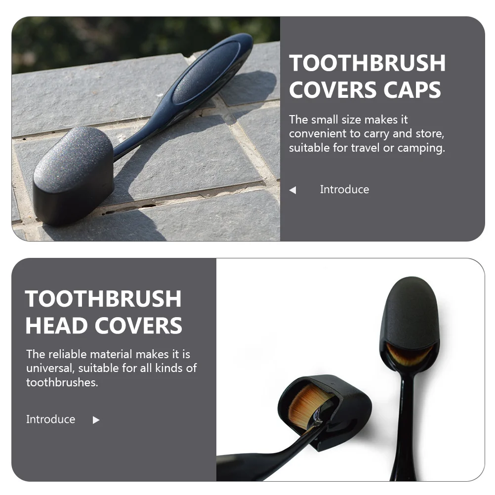 4 قطع من أغطية حماية لفرشاة الأسنان أثناء السفر، أغطية رأس للحماية مناسبة للرؤوس