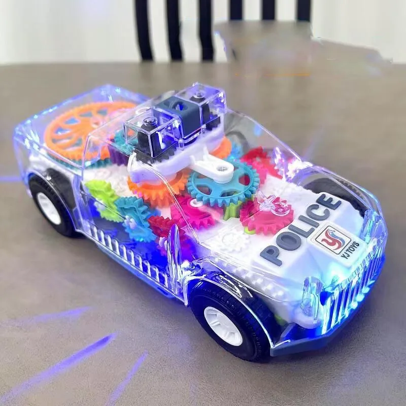 

Electric Transparent Music Car 360 Rotation Universal Wheel Gear Car with Flashing LED Light Music Kids Toy Baby Boys Birthday