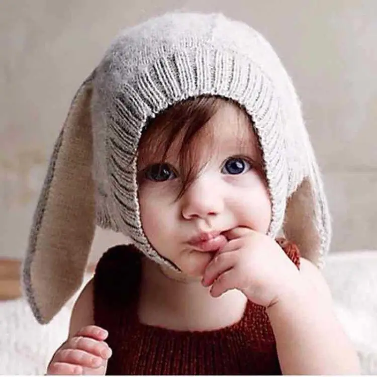 Newborn Photography Clothes Baby Rabbit Long Ear Knitted Hat Rabbit Costume Photo Prop Elk Design Baby Knitted Hat