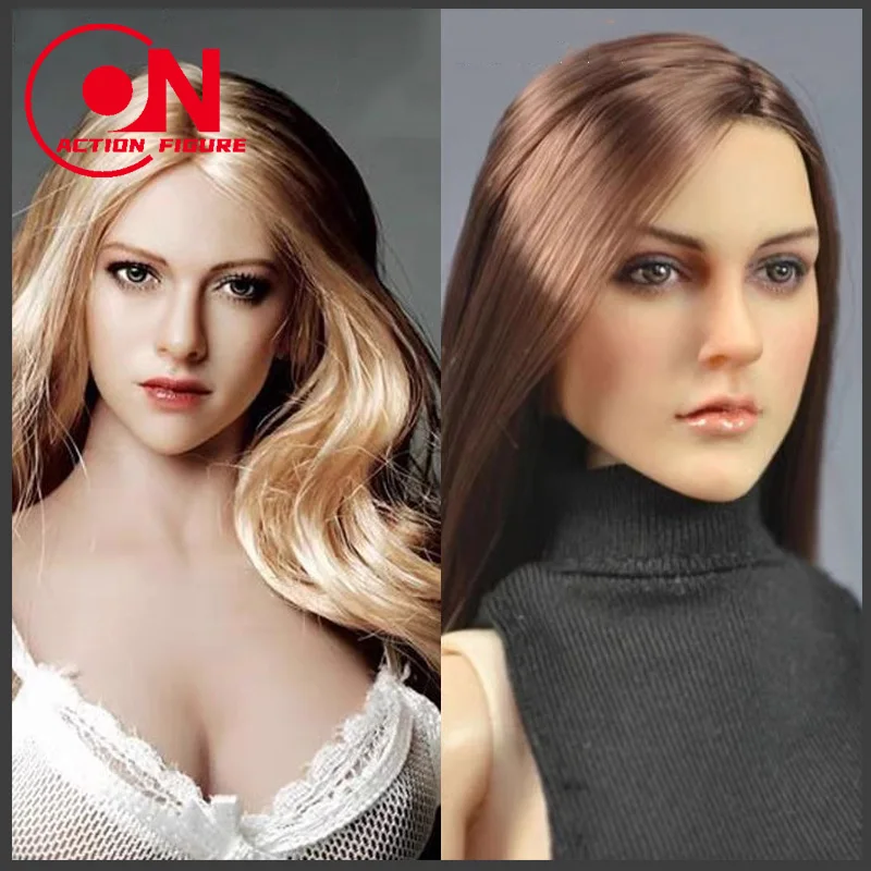 KIMI TOYS 1/6 KT004 KT005 Gold Hair Girl Head Sculpt European American Female Head Carving Fit 12