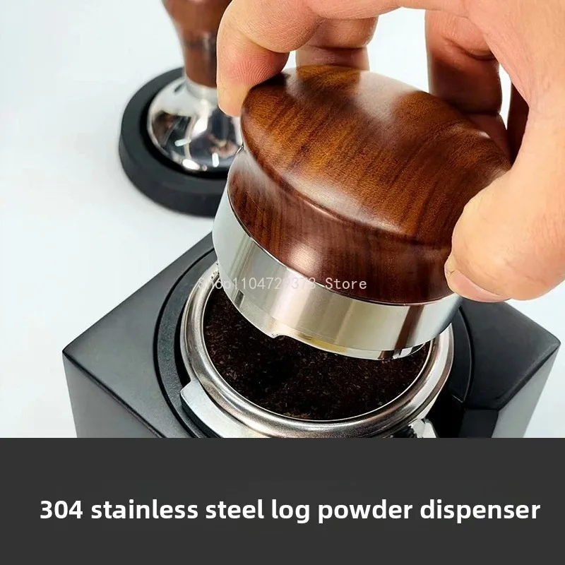 Distribuidor de café expresso 58mm, adulteração ajustável, nivelador, nogueira 304, aço inoxidável, acessórios de café