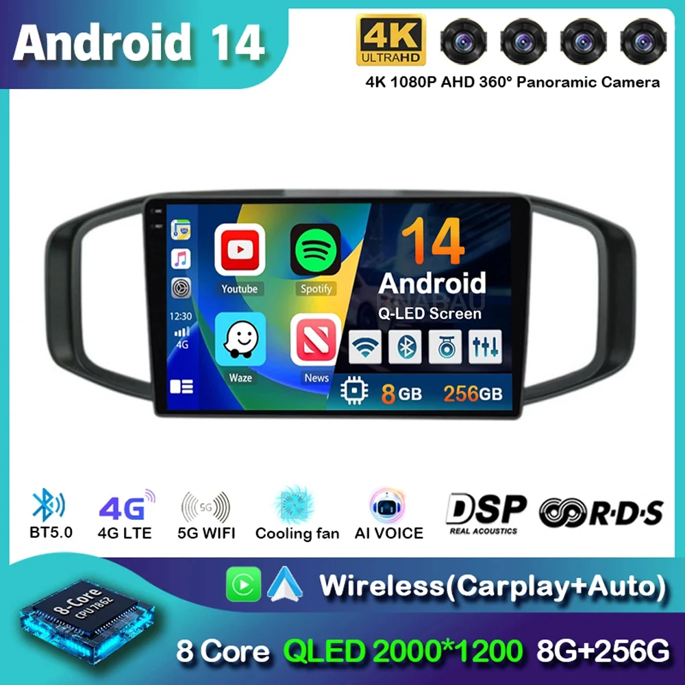 Android 14 Carplay Wifi+4G DSP Car Radio For Morris Garages MG3 2017 2018 2019 Multimedia Video Player GPS Navigation Head Unit