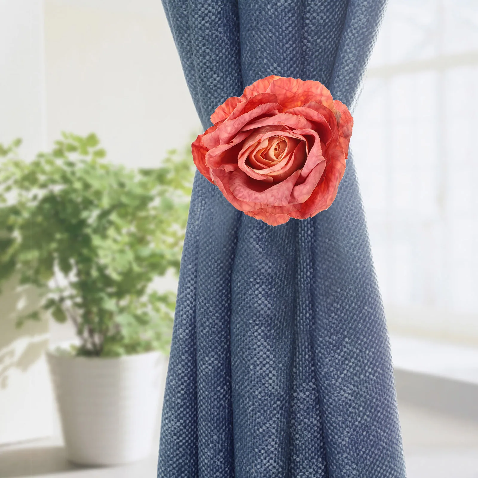 

2pcs Curtain Tiebacks Cloth Flower Decorative Window Holdbacks For Home Living Room Bedroom Kitchen Bathroom Office Curtain