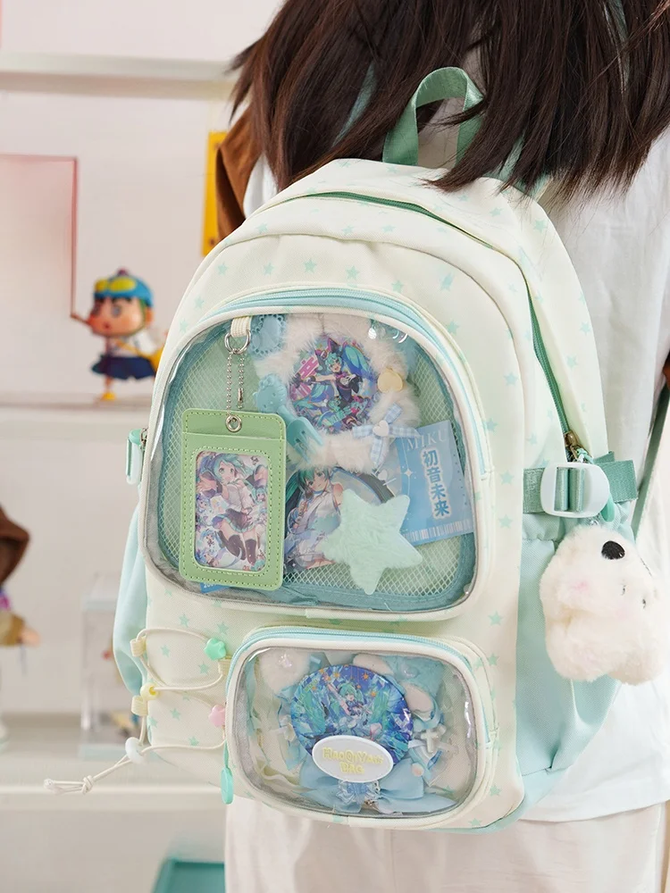 Cute Star INS Sle Borsa Bapa Cuter da donna High School College Borsa a tracolla impermeabile trasparente Sweet School Sle