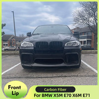 Carbon Fiber Front Bumper Lip for BMW X5M E70 X6M E71 2010-2014 FRP Front Lip Spoiler 3PCS Splitters Guard