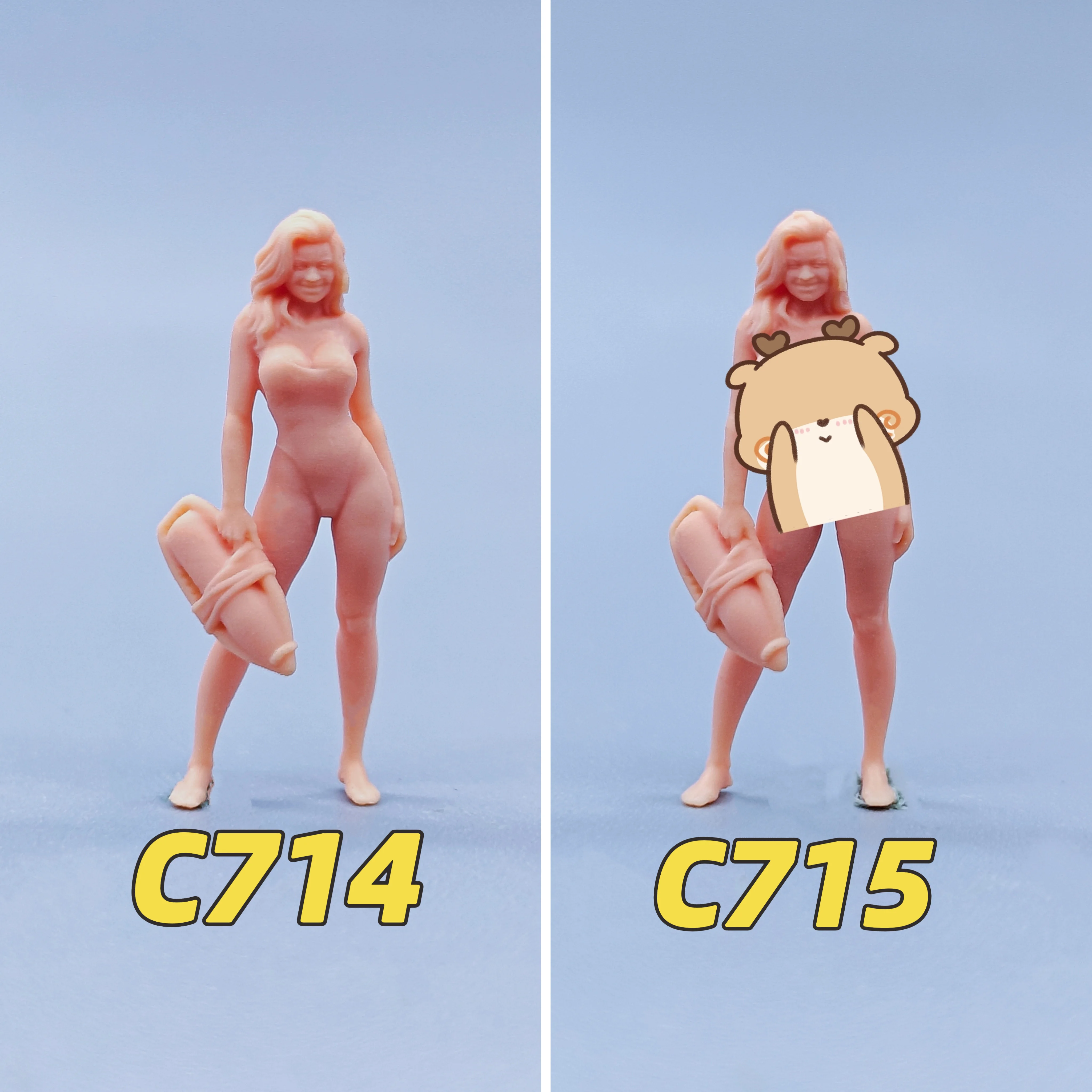 Maßstab 1:64 Figuren Modell Resin Beach Rescue Team Parker Ungefärbte Miniaturen Diorama Handbemalt C714 C715