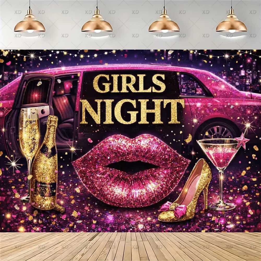 Colorful Dripping Lips Backdrop Neon Rainbow Glitter Red Lips Photography Background KTV Club Party Decoration Banner Supplies