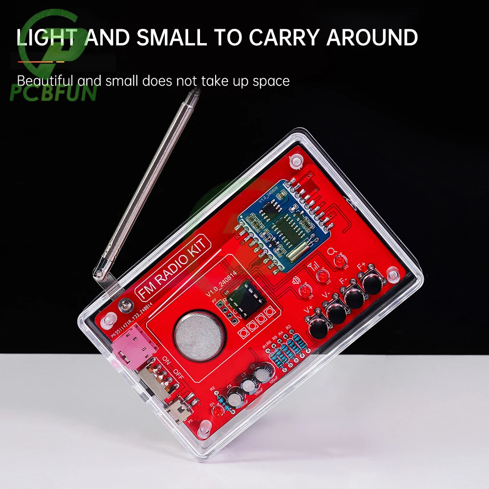 DIY FM Radio Electronic Kit Adjustable Frequency 150Hz-20KHz Digital Display DIY Soldering Project Practice Solder