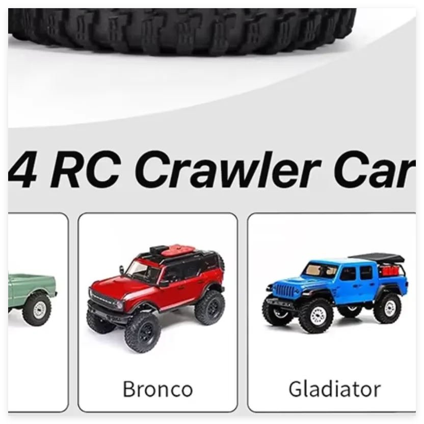 AUSTARHOBBY 1.0 inch RC Tires 4pcs Rubber Wheel Tyre Set 7mmHex  for 1/18 TRX4M 1/24 Axial SCX24 RC Crawler Car Upgrade Parts