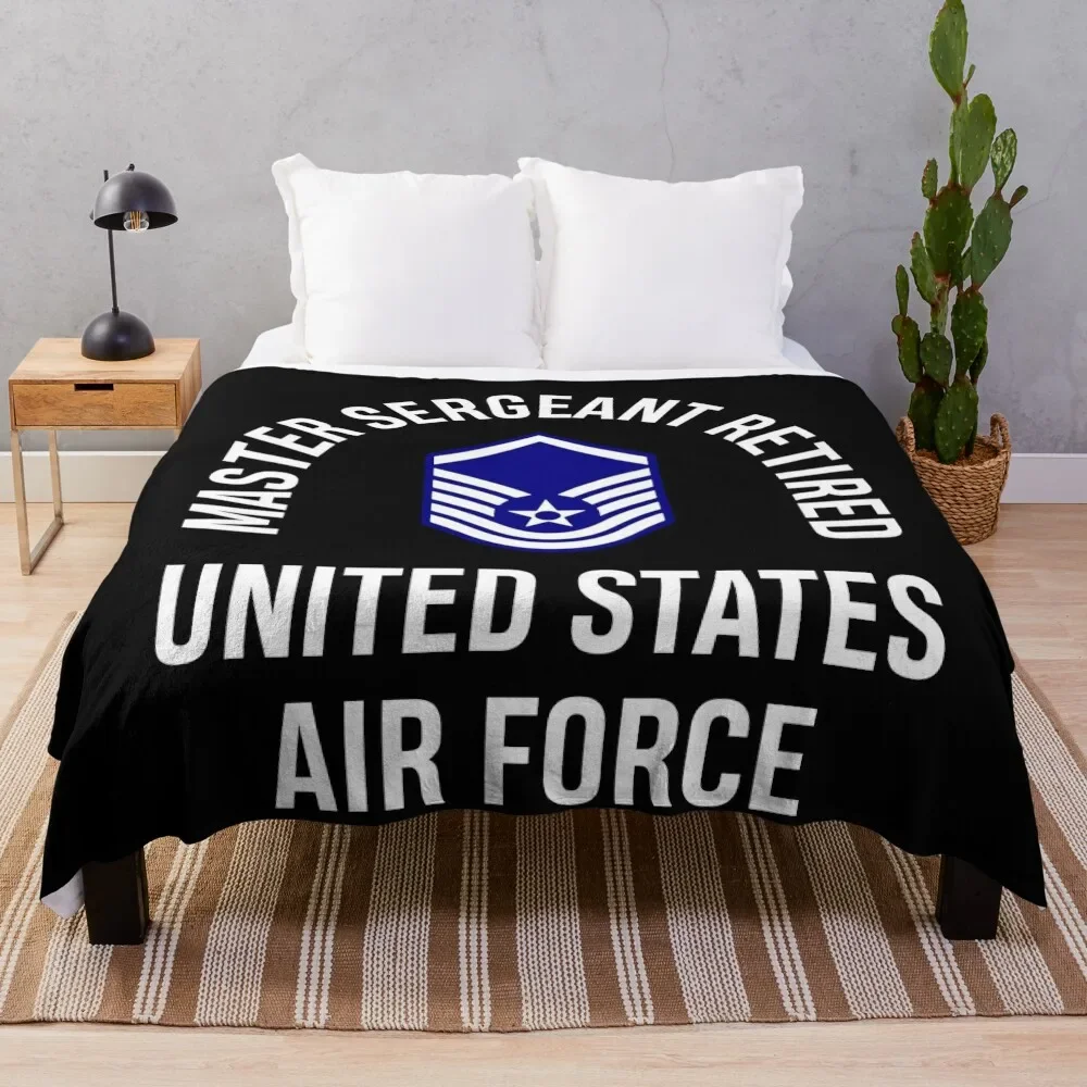 Master Sergeant Retired United Sates Air Force Retirement Throw Blanket