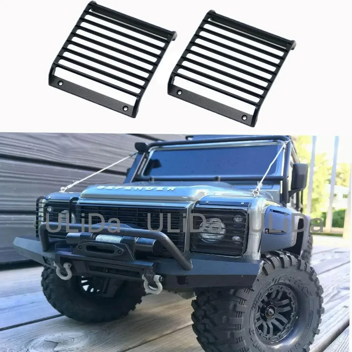 2Pcs 1:10 Front Guard Headlight Grille Toy Aluminium Alloy Light RC Car Parts Protective Crawler Simulation Replacement For TRX4