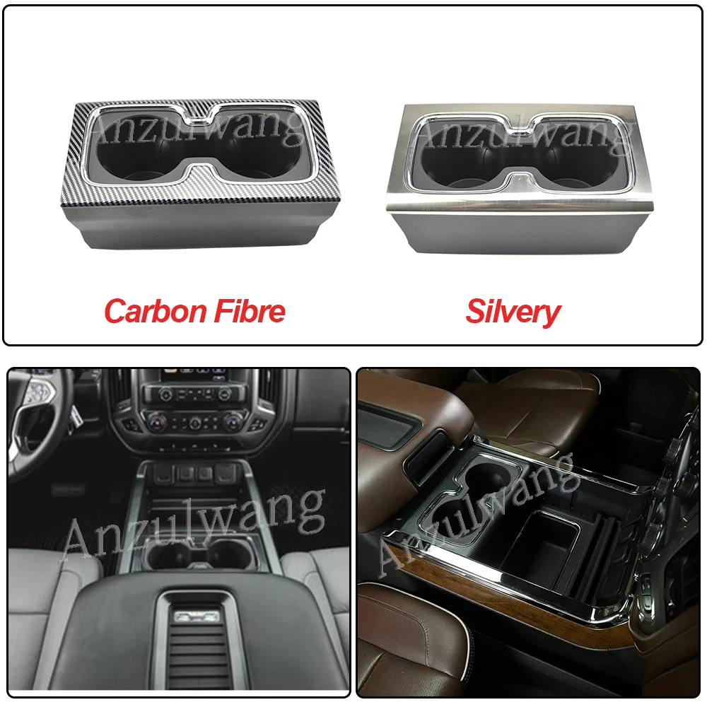 Automotive Interior Center Console Cup Holder for Chevrolet Silverado 1500 2500 HD 3500 HD 23467147 Silver