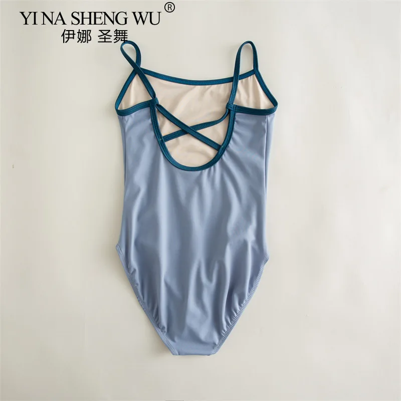 بدلة الجسم بحزام خلفي للأطفال، بدلة تدريب اليوغا باليه للرقص الصيني، بدلة أداء امتحان البنات، يمكن فتح المنشعب