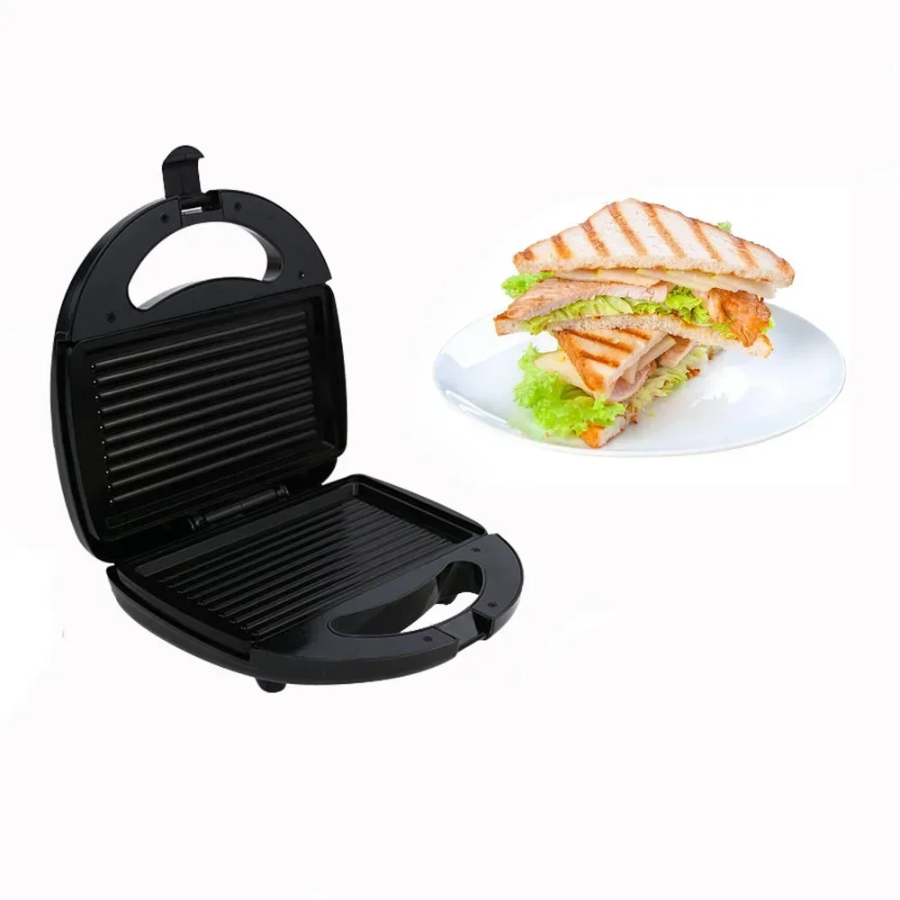 Electric Sandwich Maker Grill Panini Non Stick Pan Waffle Toaster Cake Breakfast Machine Barbecue Steak Frying Oven 750W 220V