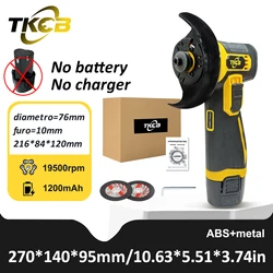 TKCB 12v 19500rpm Cordless Angle Grinder Electric Grinding Cutter For Cutting Polishing Ceramic Tile Wood Stone Steel