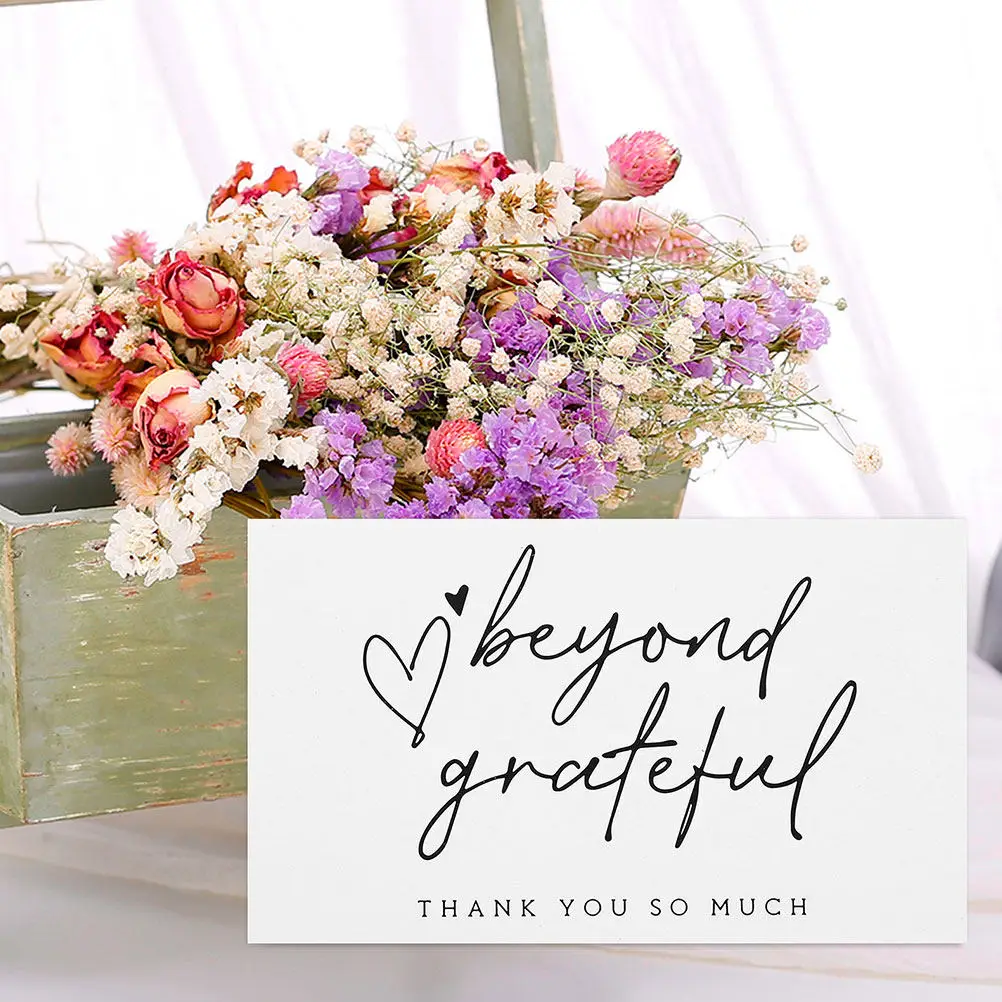 200Pcs Writable Back Thank You Cards White Blank Bulk Note Cards for Wedding Shower Small Business Holiday Thanksgiving
