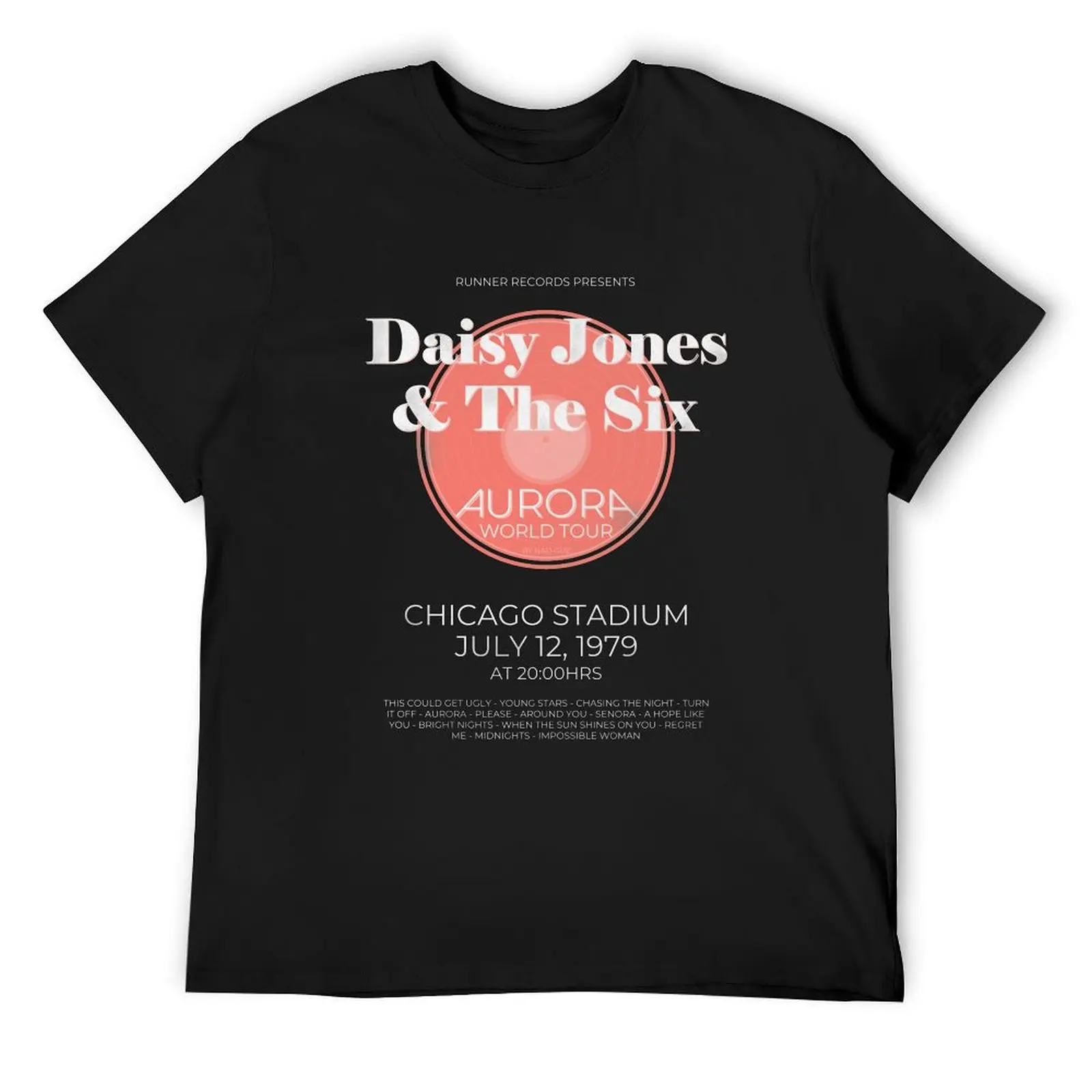 

Daisy Jones & The Six - Aurora World Tour Poster BL T-Shirt plus size clothes summer clothes affliction shirts T-shirt men