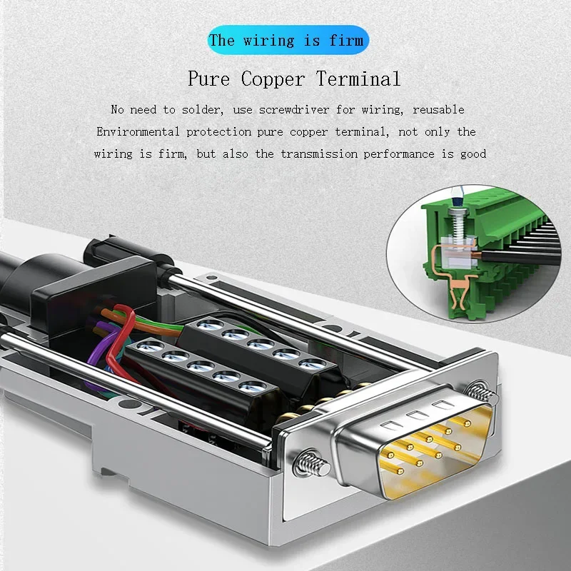 Metal Shell DB9 Breakout Connector Welding Free Joint DB9 Pin Serial Port Head Male Female 9Pin RS232 Serial COM Port 485 Plug