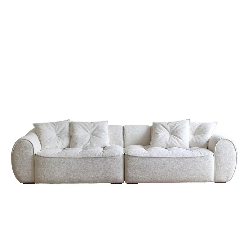 

White waterproof teddy snowflake down straight row three modern simple silent wind sofa