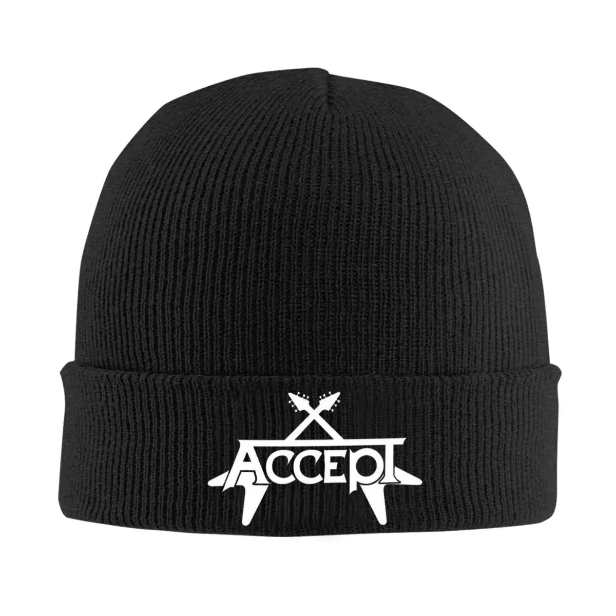 

Accept Metal Music Band Rock Merch Warm Knit Cuff Beanie For Women Men Skullies Knitted Caps Beanies Skullies
