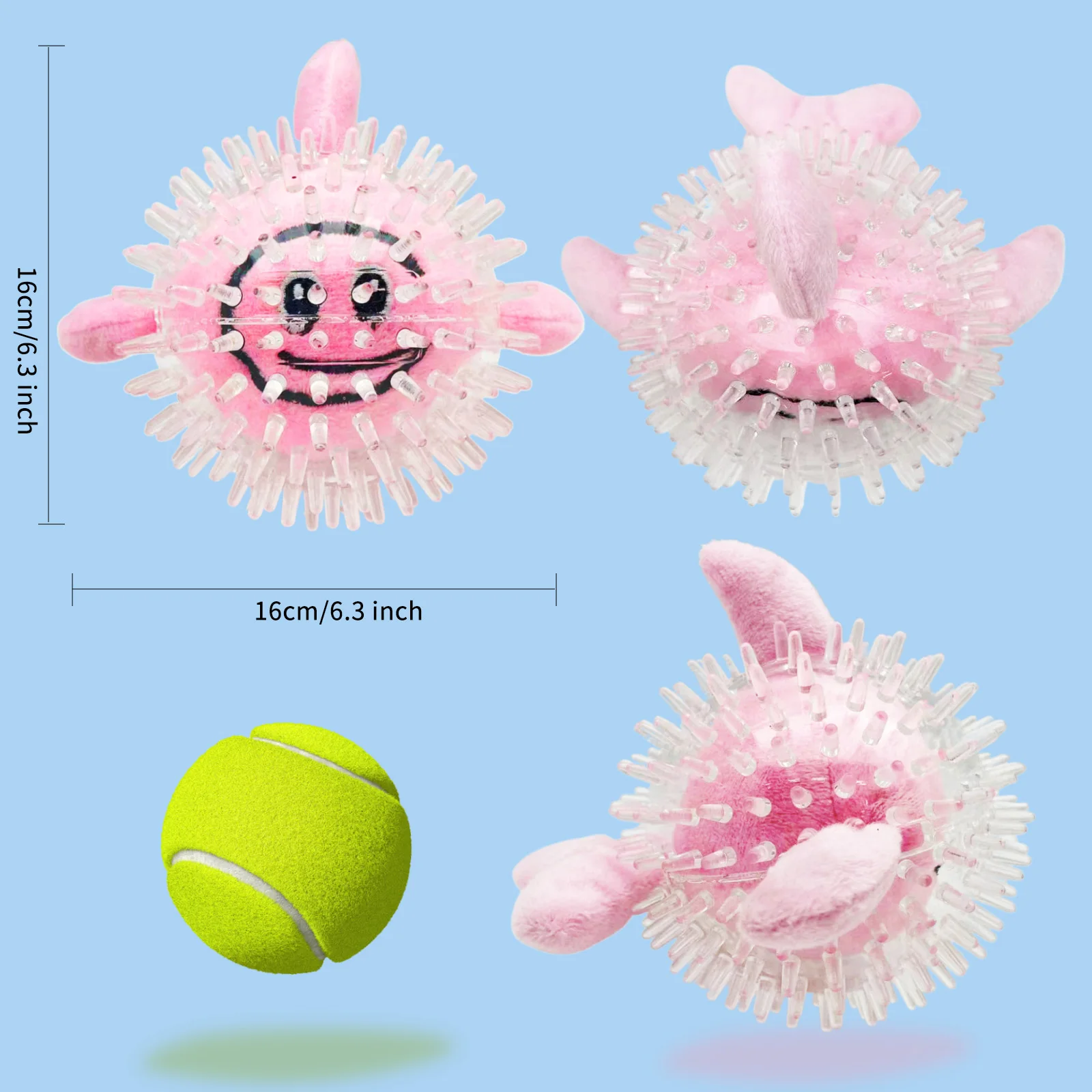 Rubber plush clown fish bone ball bite resistant to boredom to accompany large and small dogs