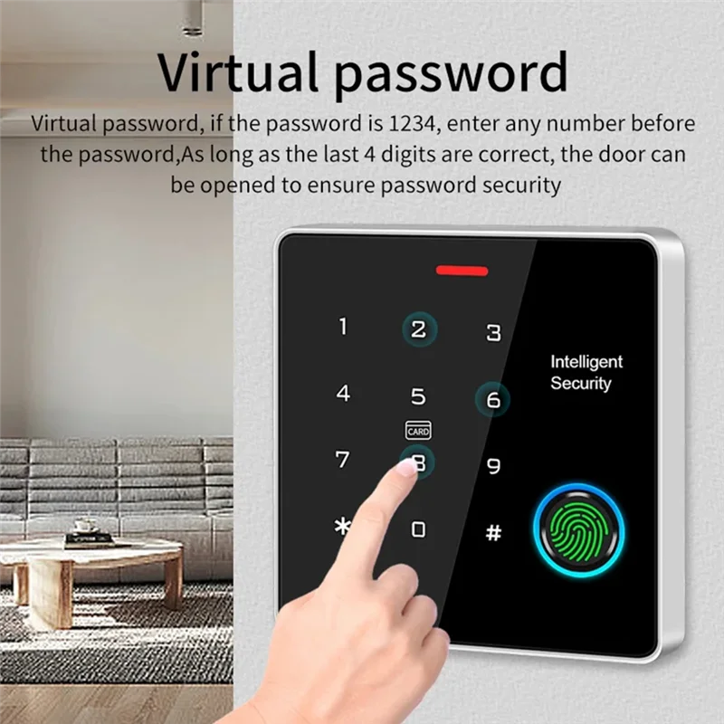 

AA60-Waterproof Standalone Access Control With Dual RFID Frequencies 125Khz+13.56Mhz, Password, Card, And Fingerprint Security