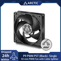 ARCTIC P9 PWM PST Black Fan,92 mm PWM Fan with Cable Splitter, Optimized for Static Pressure, 200-3000 RPM, Quiet and efficient