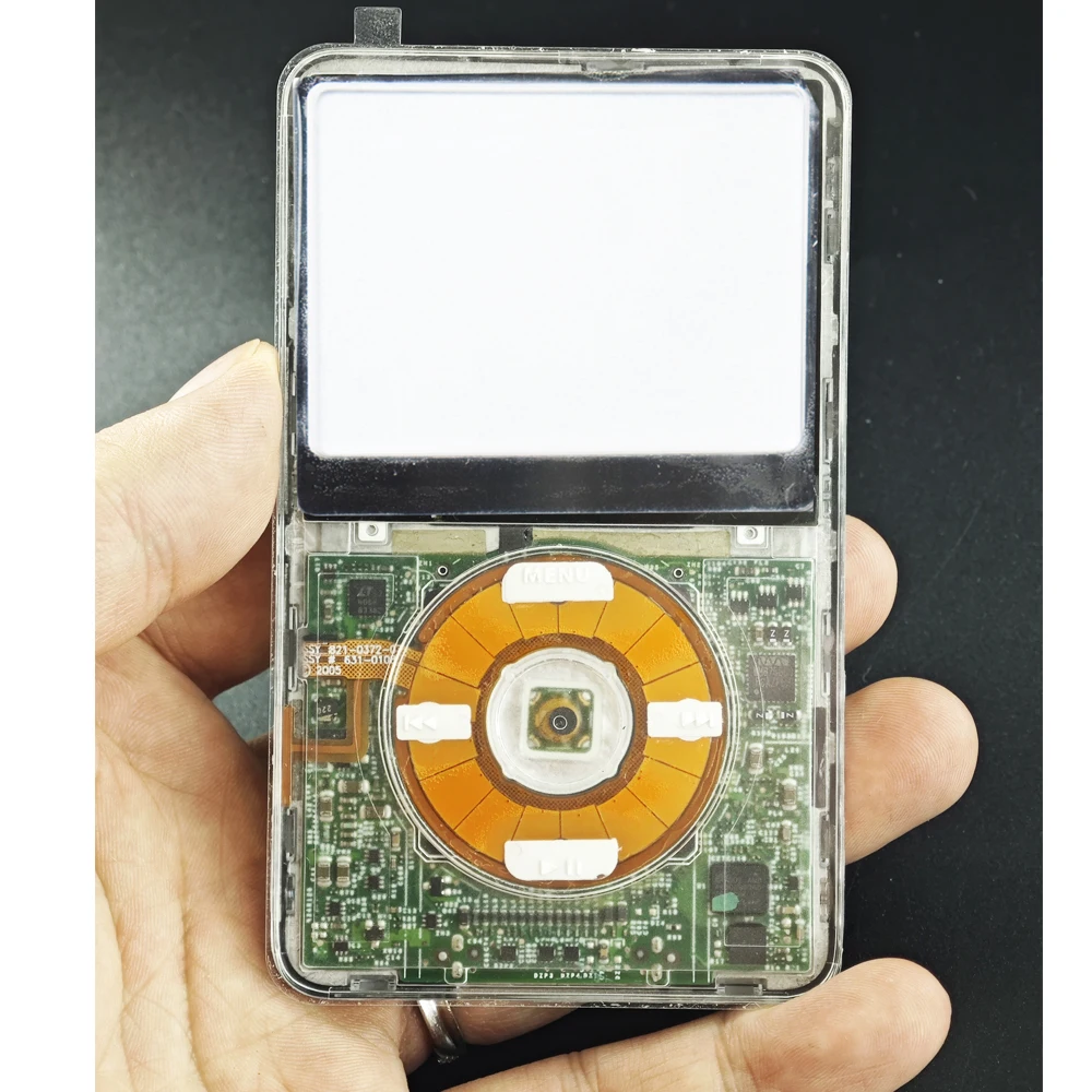 Transparente Frontplatte mit Klickrad-Taste in der Mitte für iPod Video 5. Generation 30GB 60GB 5.5. Generation 30GB 80GB Kunststoffgehäuse – Detail 2
