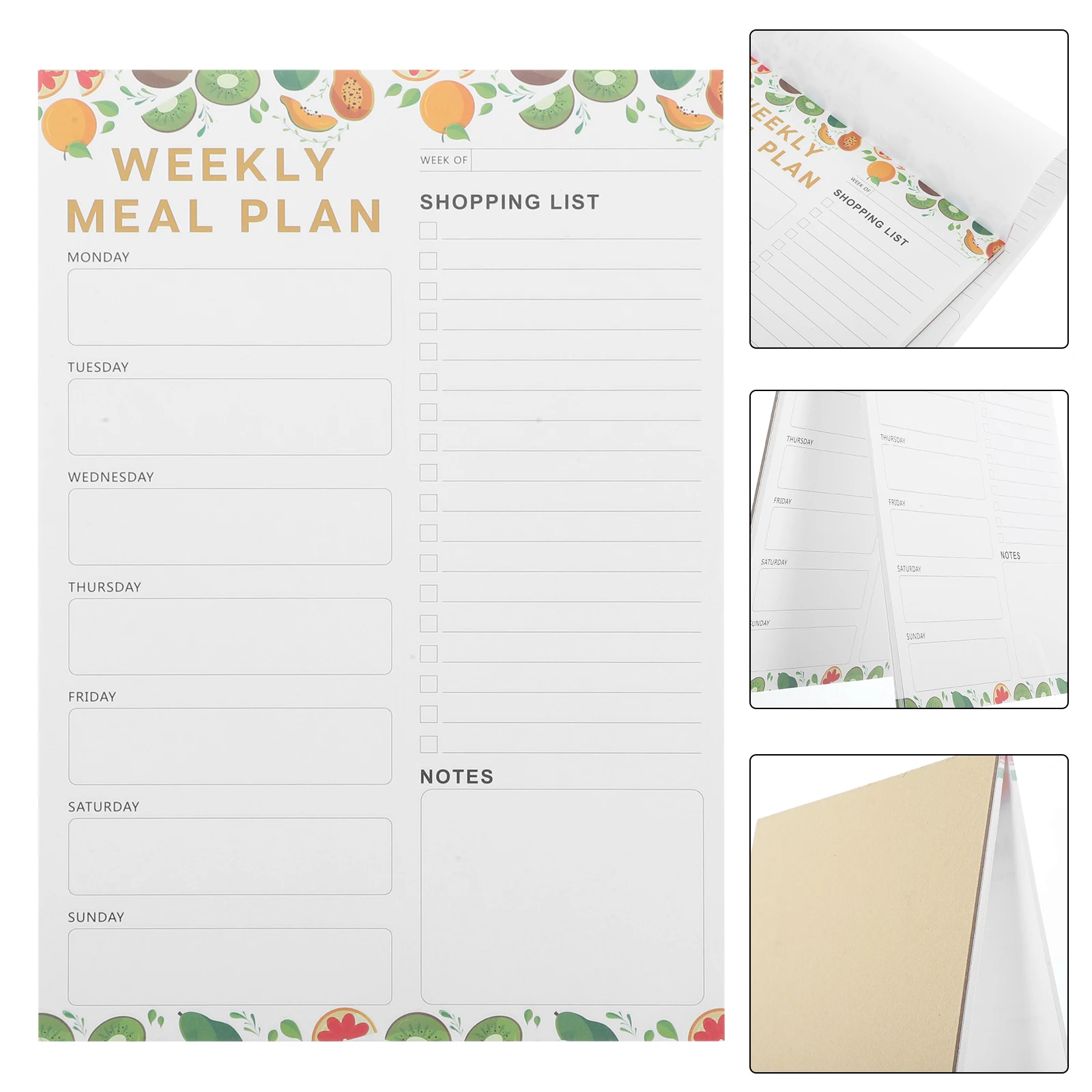 

60 Sheets Refrigerator Stickers Shopping List Planners Tear off Notepad Weekly Planning for Meal Ingredients Paper