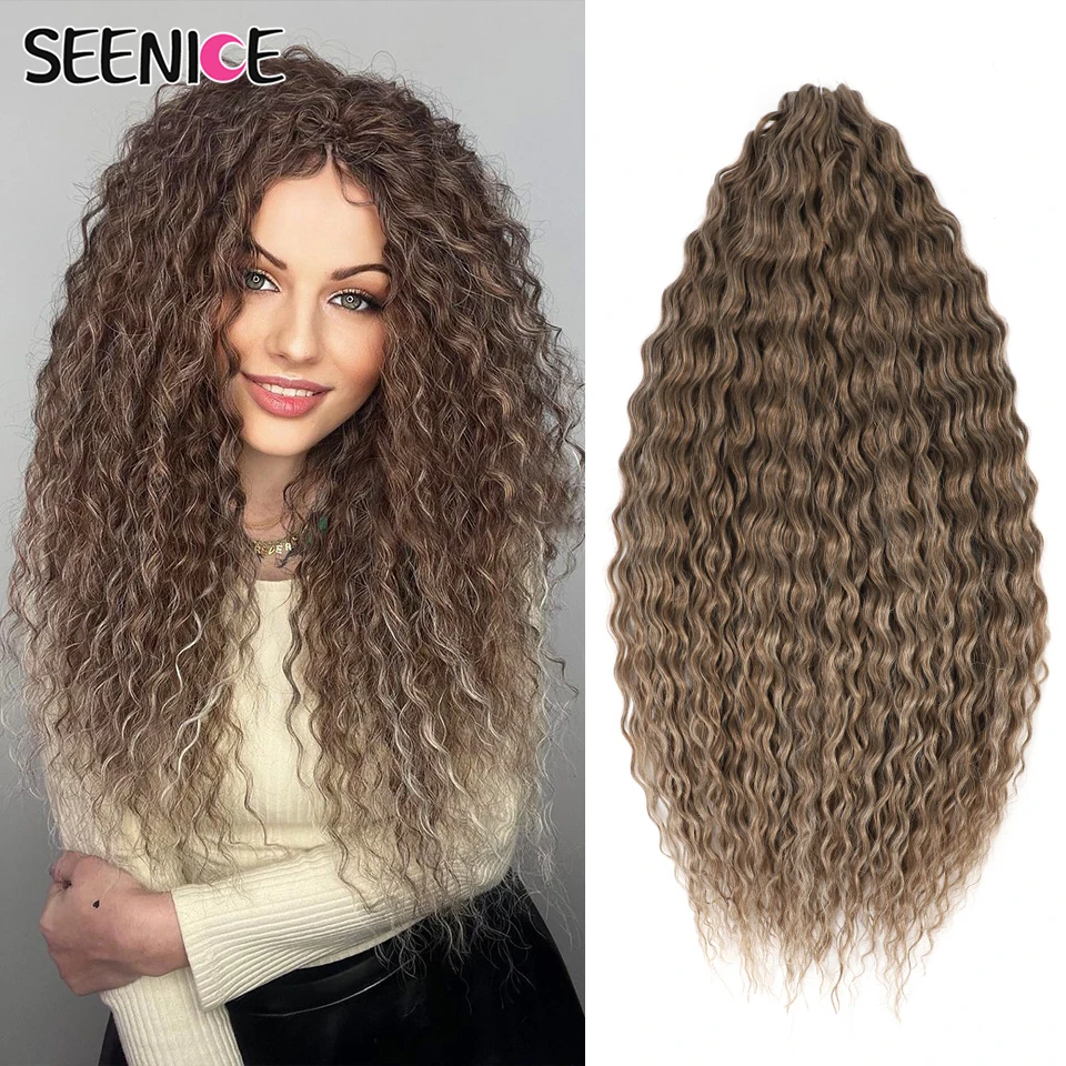 

Ariel Water Wave Twist Crochet Hair Synthetic Braids Hair Ombre Blonde Brown 30 Inch Curl Hair Deep Wave Braiding Hair Extension