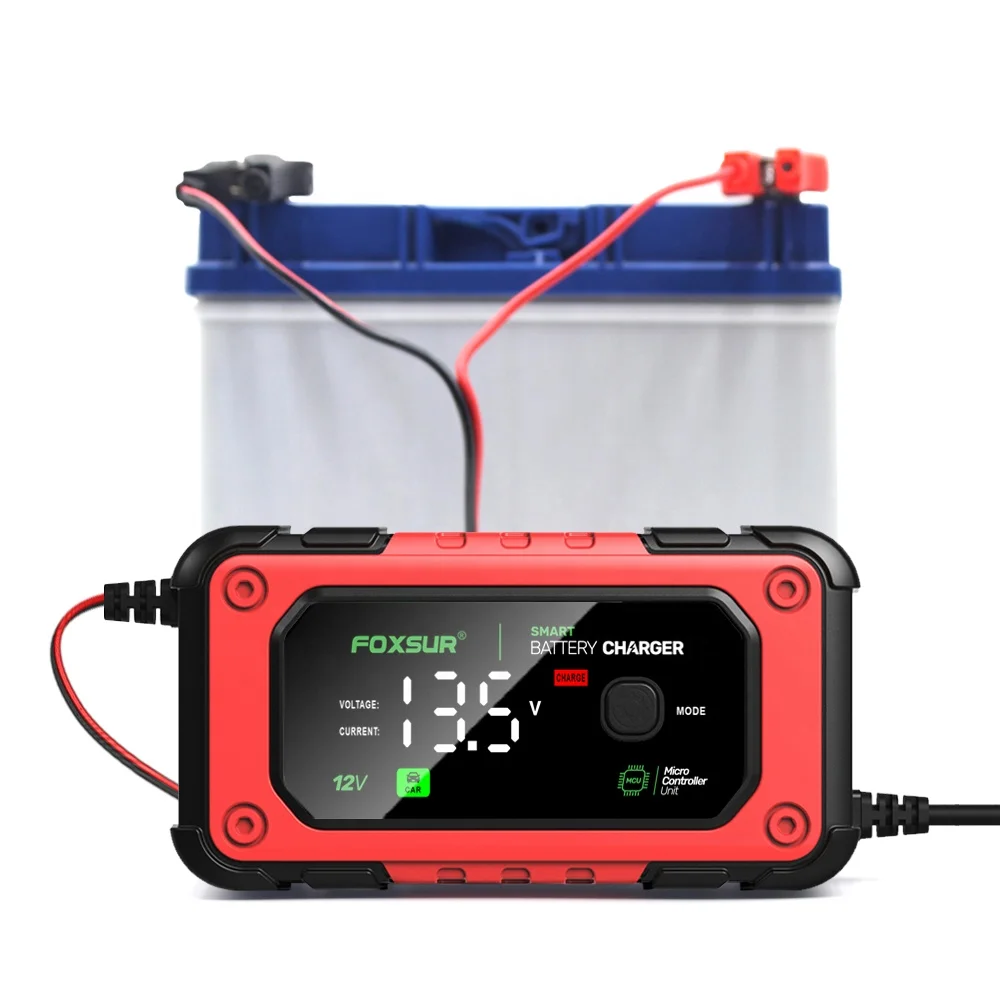 FOXSUR FBC1207E 12V 7A Smart Car Battery Charger Automobile Battery Repair Machine Tester - view 5