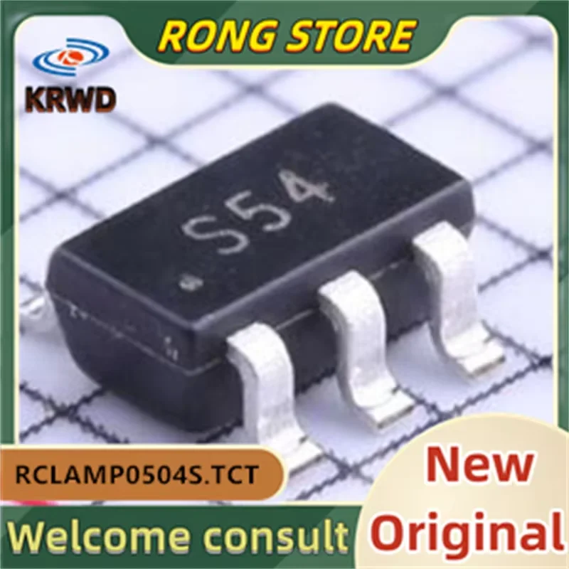 50PCS S54 New and Original Chip IC  SOT23-6 RCLAMP0504S.TCT RCLAMP0504S RCLAMP0504