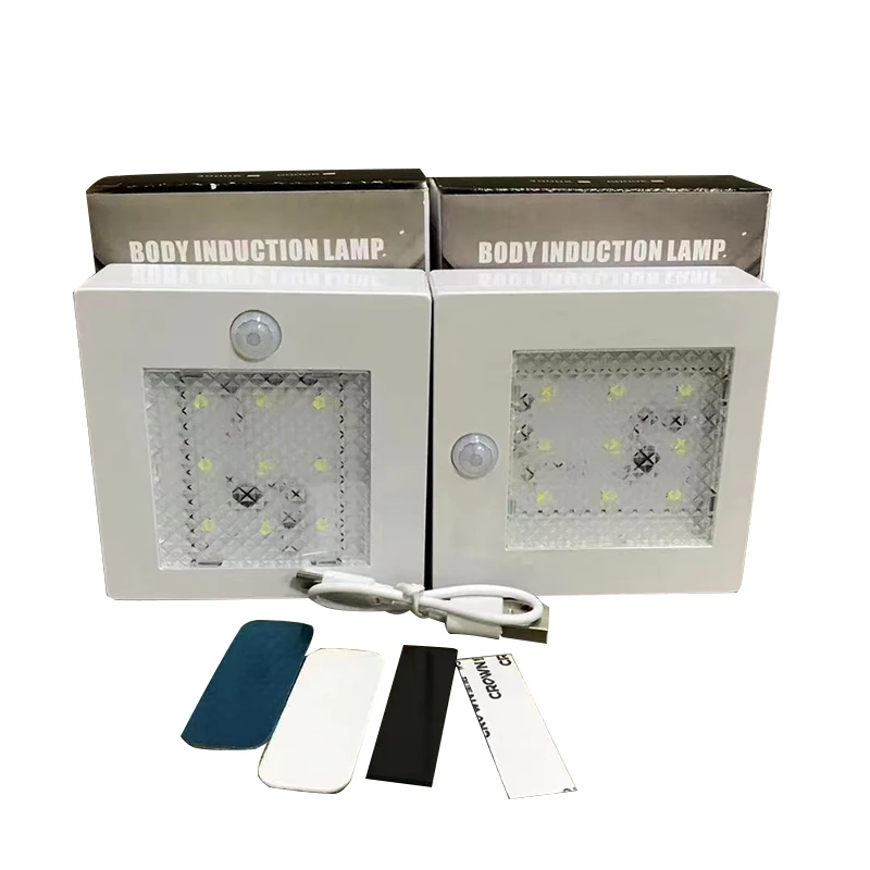 Luz LED nocturna para interiores con Sensor de movimiento, luces con pilas para pasillo, escalera, baño, armario y dormitorio