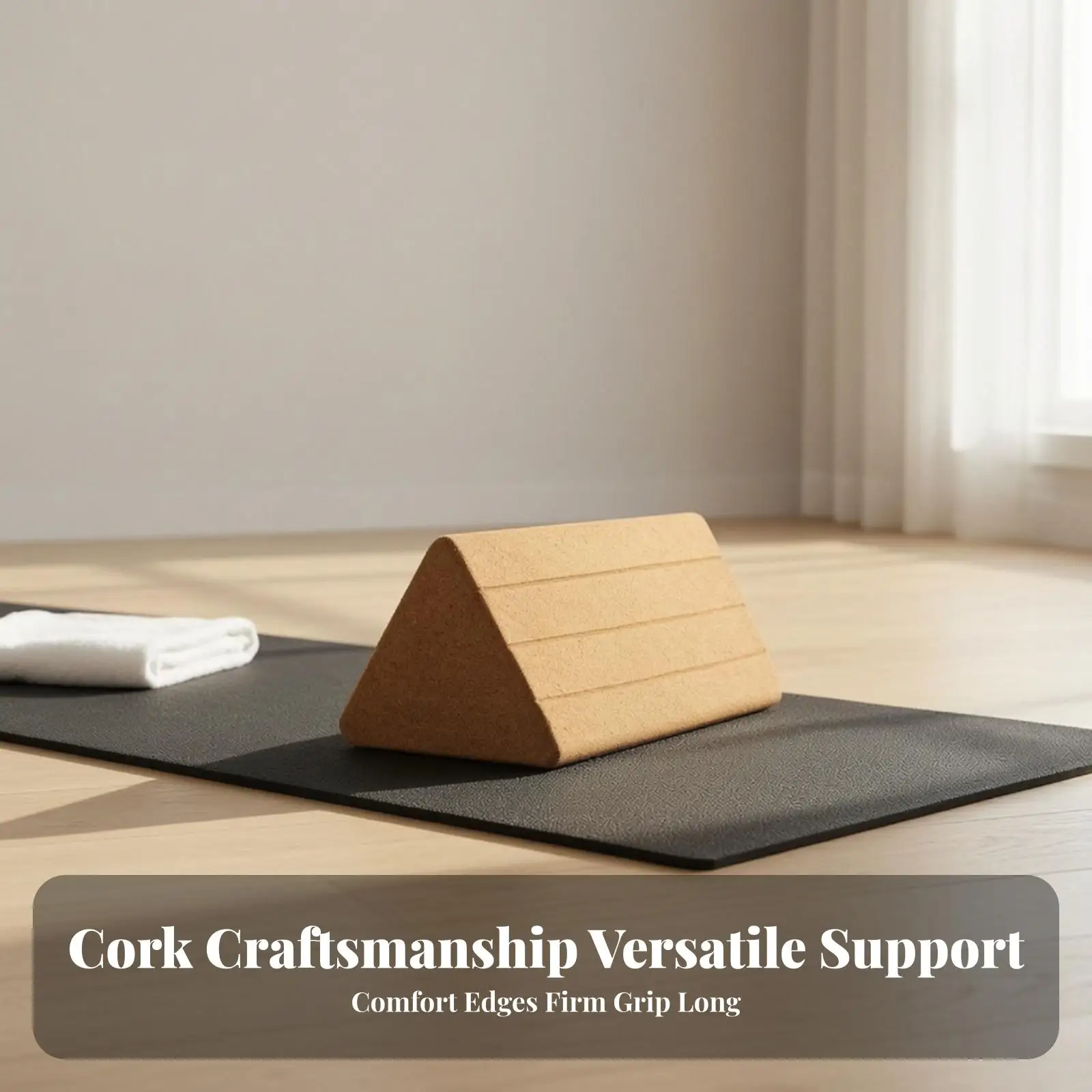 Versatile Cork Yoga Prop for Back Waist Relaxation and Restorative Poses for Home Studio Workouts