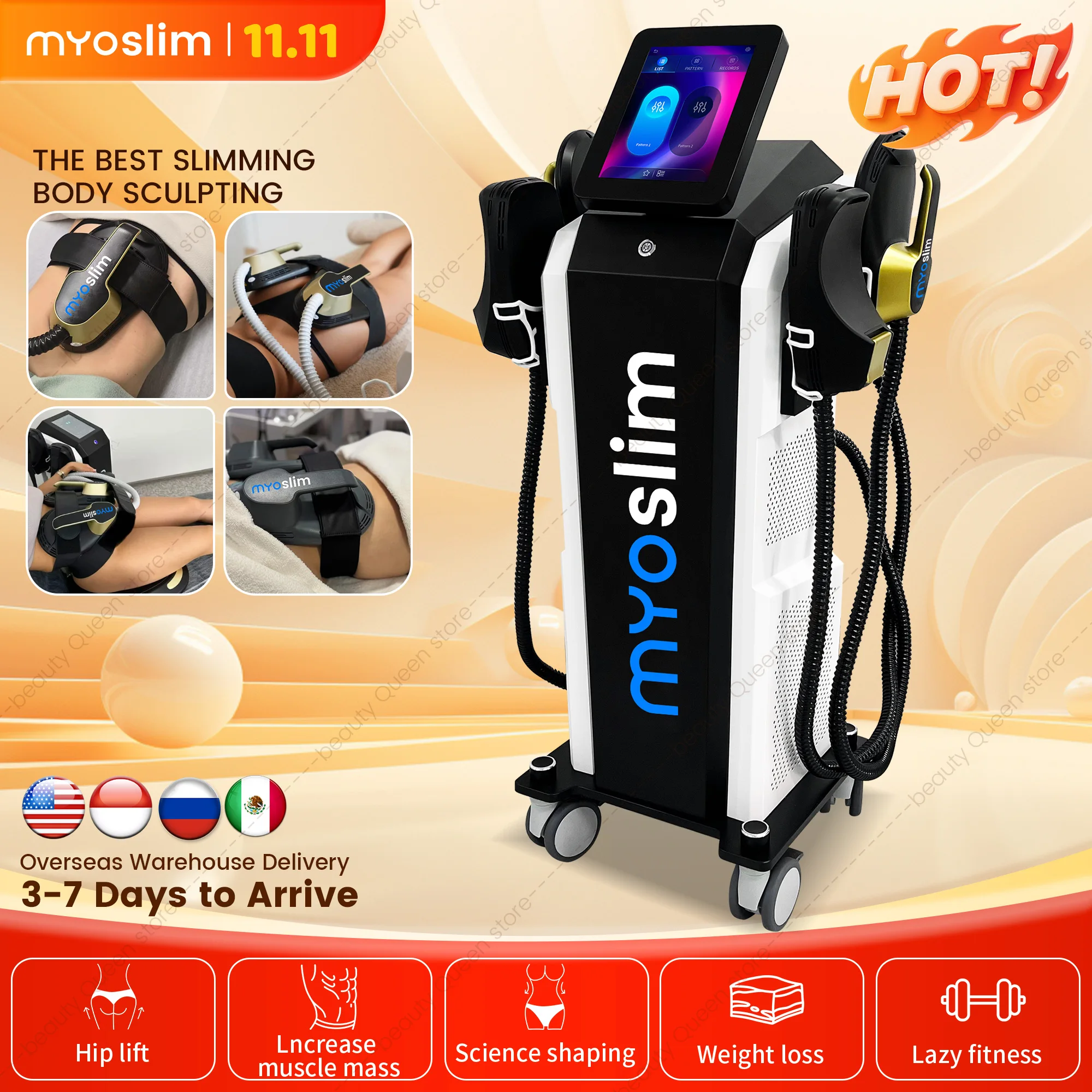 Nowa profesjonalna maszyna do modelowania sylwetki Myoslim EMS Neo Body Sculpt EMS Zero Ultra Pro 6500W z 4/5 głowicami RF Hi-EMT do stymulacji mięśni i odchudzania