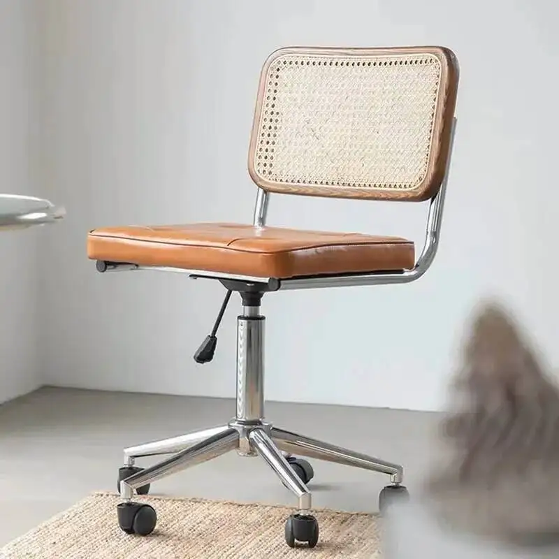 

Rattan Solid Wood Office Chairs Creative Armchair Nordic Office Furniture Lift Swivel Gamer Chair Modern Office Computer Chair