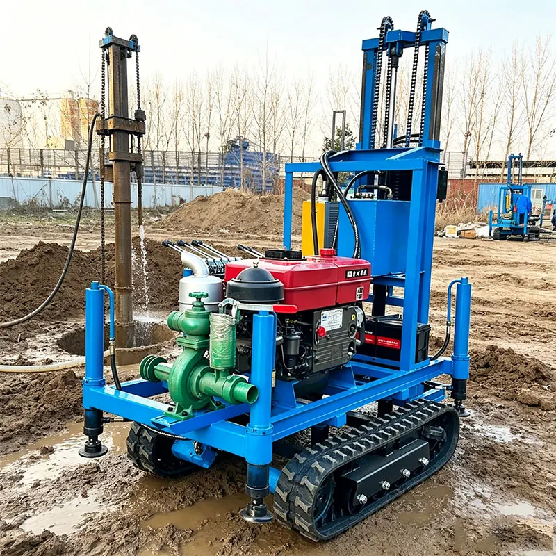 Customized water well drill rig the drilling machine hydraulic system delivers high torque 25HP diesel engine and 150m depth