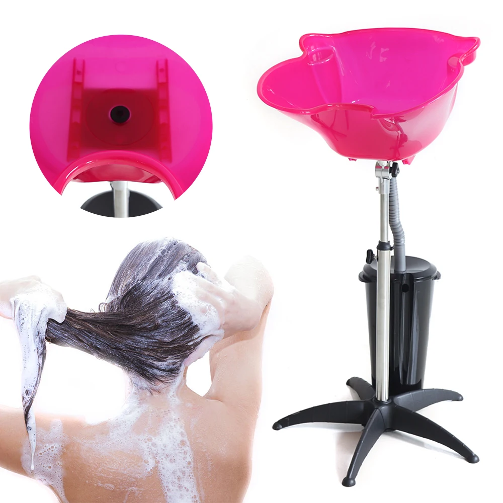 Portable Tilting Shampoo Bowl Sink Hair Washing Sink Adjustable Height Salon Deep Basin Wash Sink With Drain For Barber Shop