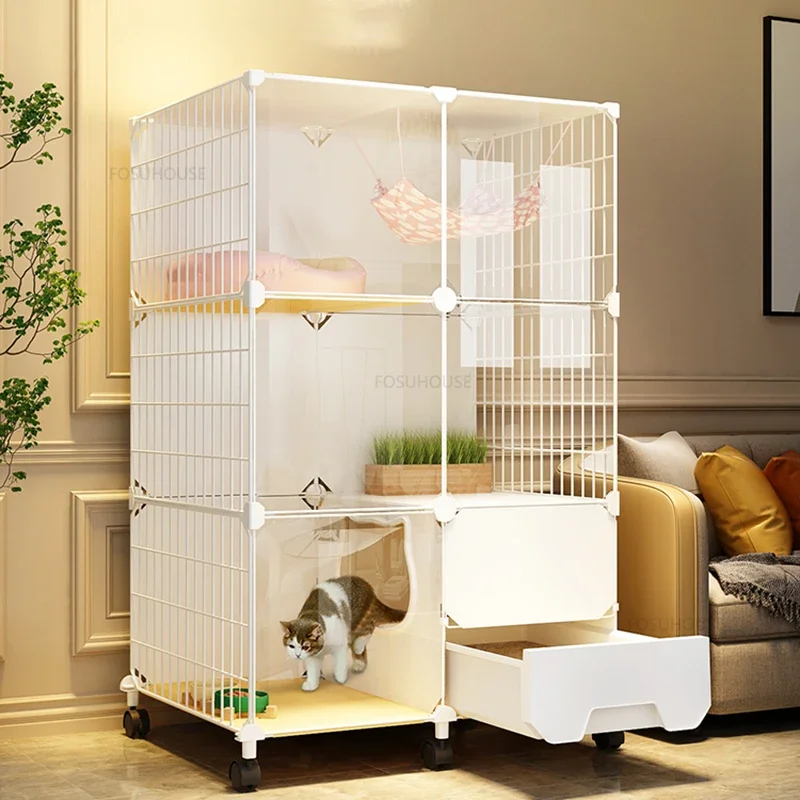 at Cages Home Indoor Ca Litter Box Integrated  House Simple Villa Toilet Super Large Free Space Pet Products Cage