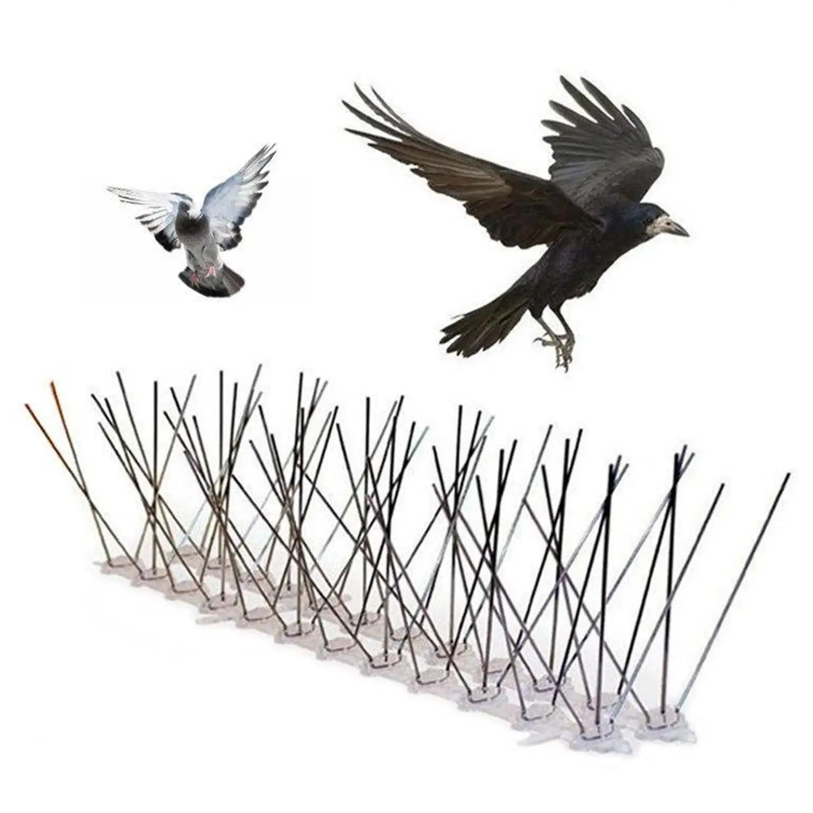 

12Pcs Bird Spikes Kit Anti Bird Fence Bird Pigeon Metal Fence Spikes Deterrent Anti Perch Control Seagull Repeller Wall Fence