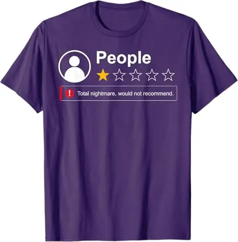 Funny People One Star Total Nightmare Would Not Recommend T-Shirt Y2k Sarkastisches Humor-T-Shirt mit 1-Sterne-Bewertung für Menschen mit Humor – Detail 6